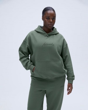 Adanola Freehand Oversized Hoodie Khaki Grøn | SN-ADA56521