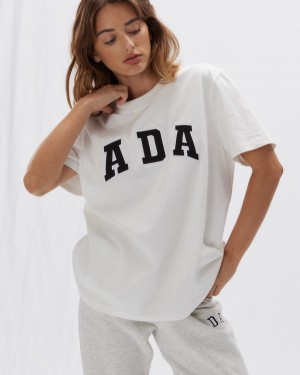 Adanola Kort Sleeve Oversized T-shirt Hvide | SN-ADA56497