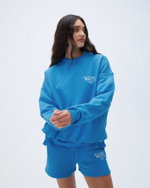 Adanola Resort Sports Oversized Sweatshirt Blå | SN-ADA56511