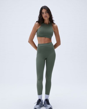 Adanola Ultimate Branded Pocket Leggings Khaki Grøn | SN-ADA56423