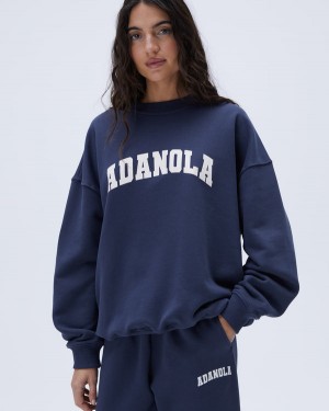 Adanola Varsity Oversized Sweatshirt Blå | SN-ADA56514