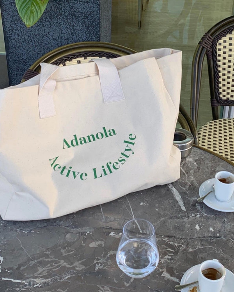 Adanola Active Lifestyle Tote Bag Hvide Grøn | SN-ADA56674