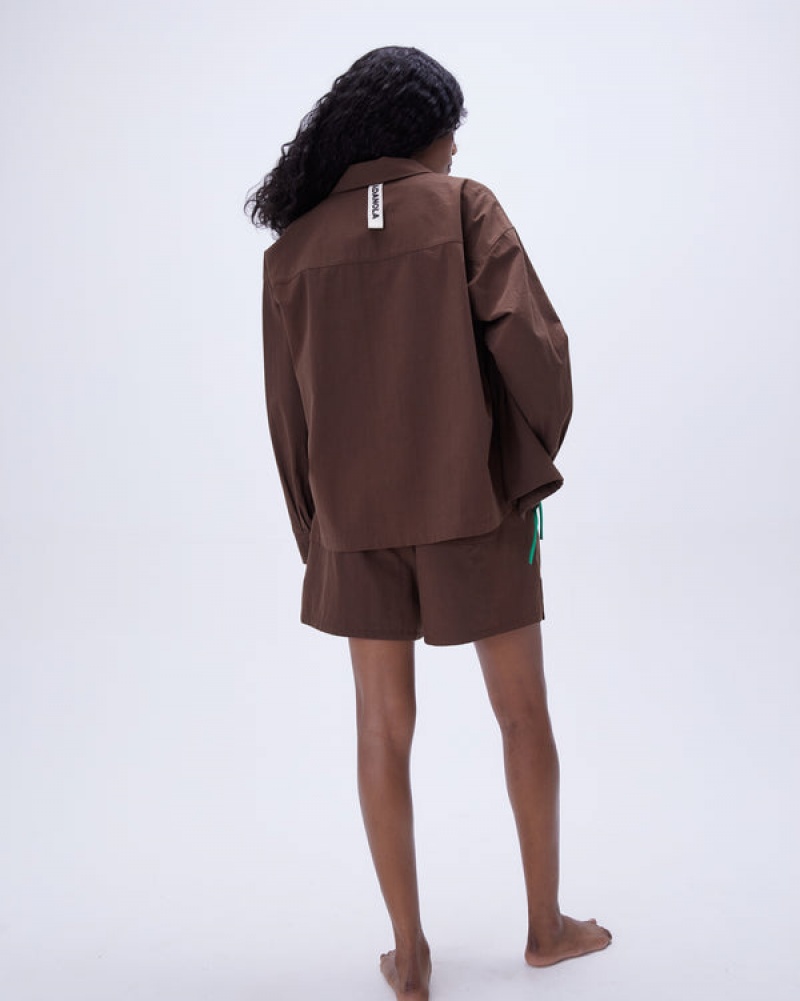 Adanola Bomulds Shorts Chokolade Brune | SN-ADA56591