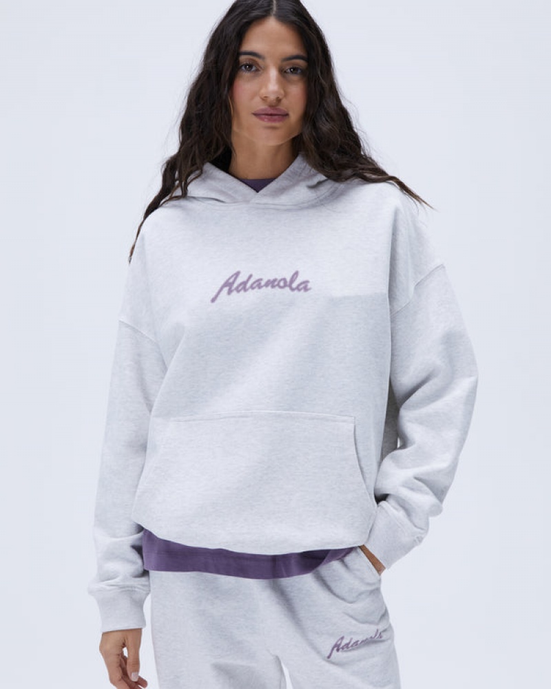 Adanola Freehand Oversized Hoodie Lysegrå | SN-ADA56522