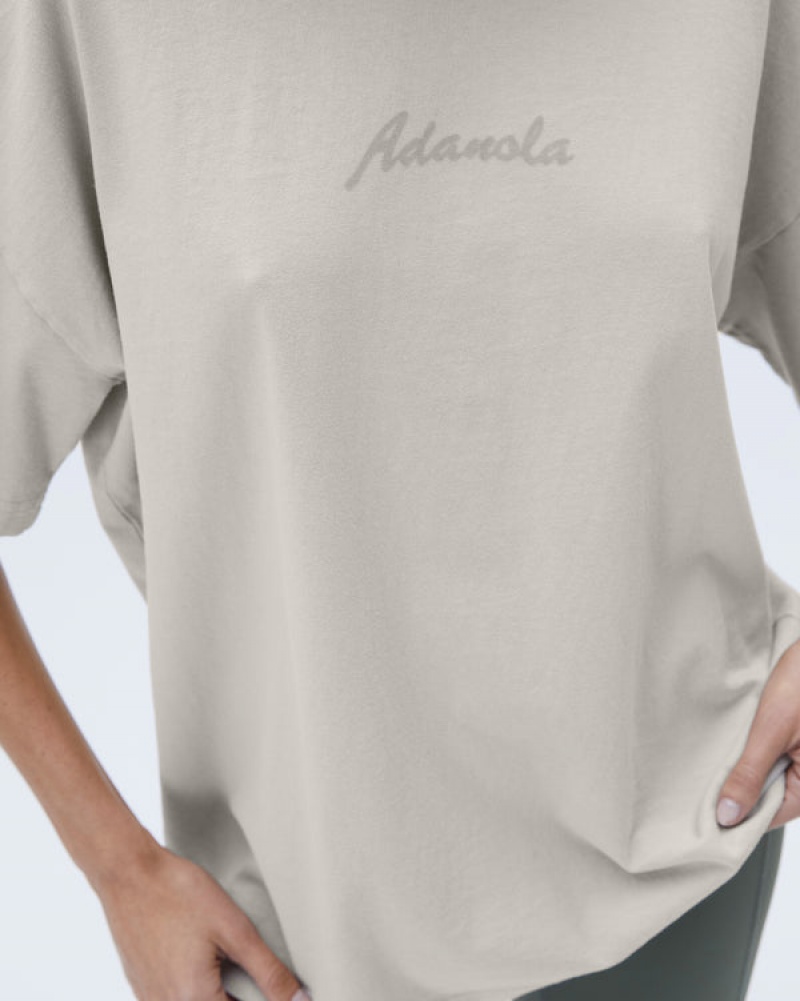 Adanola Freehand Washed Kort Sleeve Boxy T-shirt Grå | SN-ADA56506