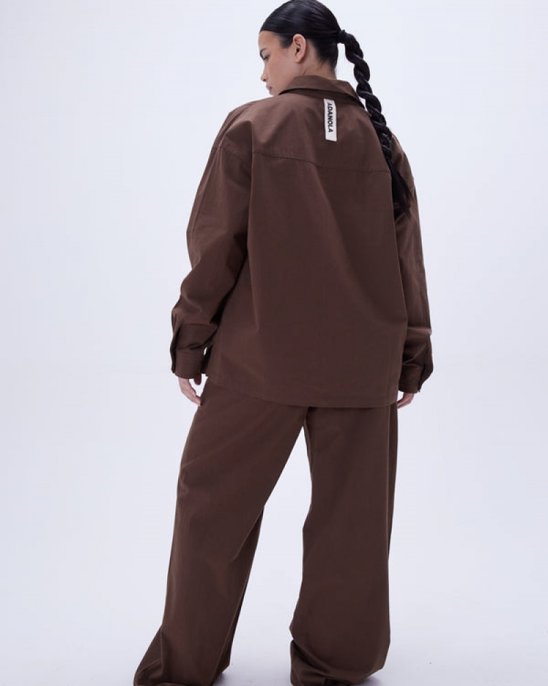 Adanola Oversized Bomulds Shirt Chokolade Brune | SN-ADA56465