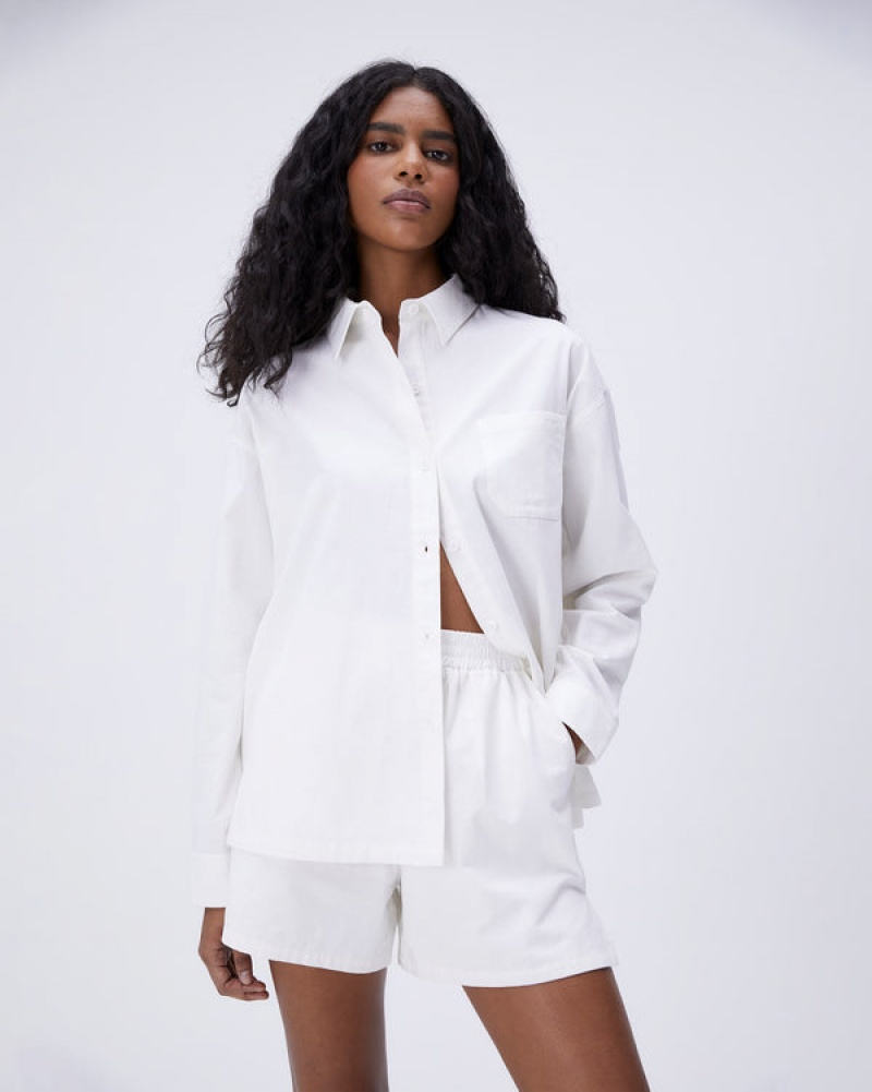 Adanola Oversized Bomulds Shirt Hvide | SN-ADA56452