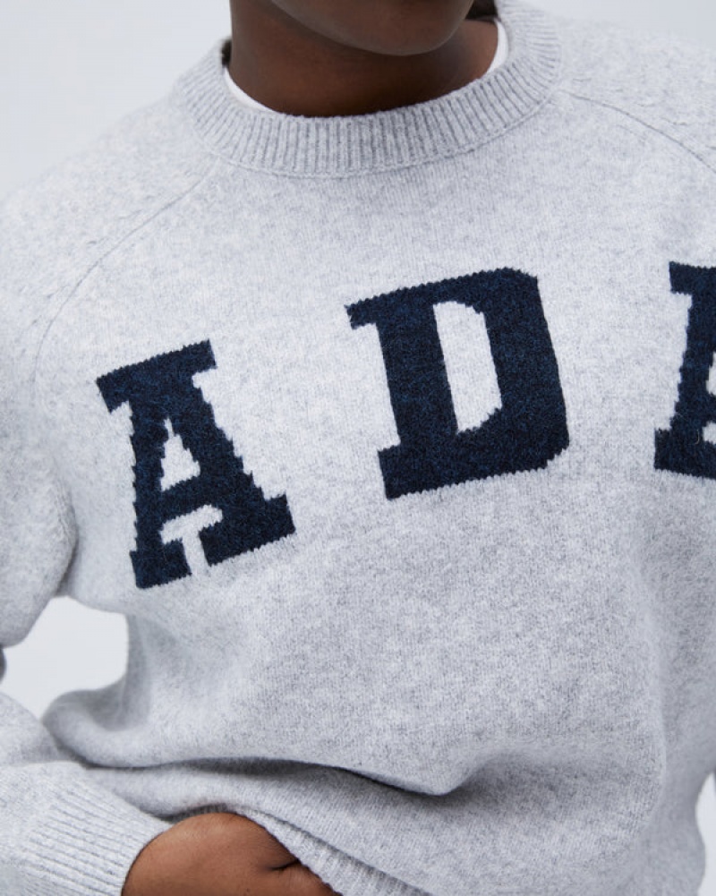 Adanola Oversized Knit Sweatshirt Lysegrå | SN-ADA56510