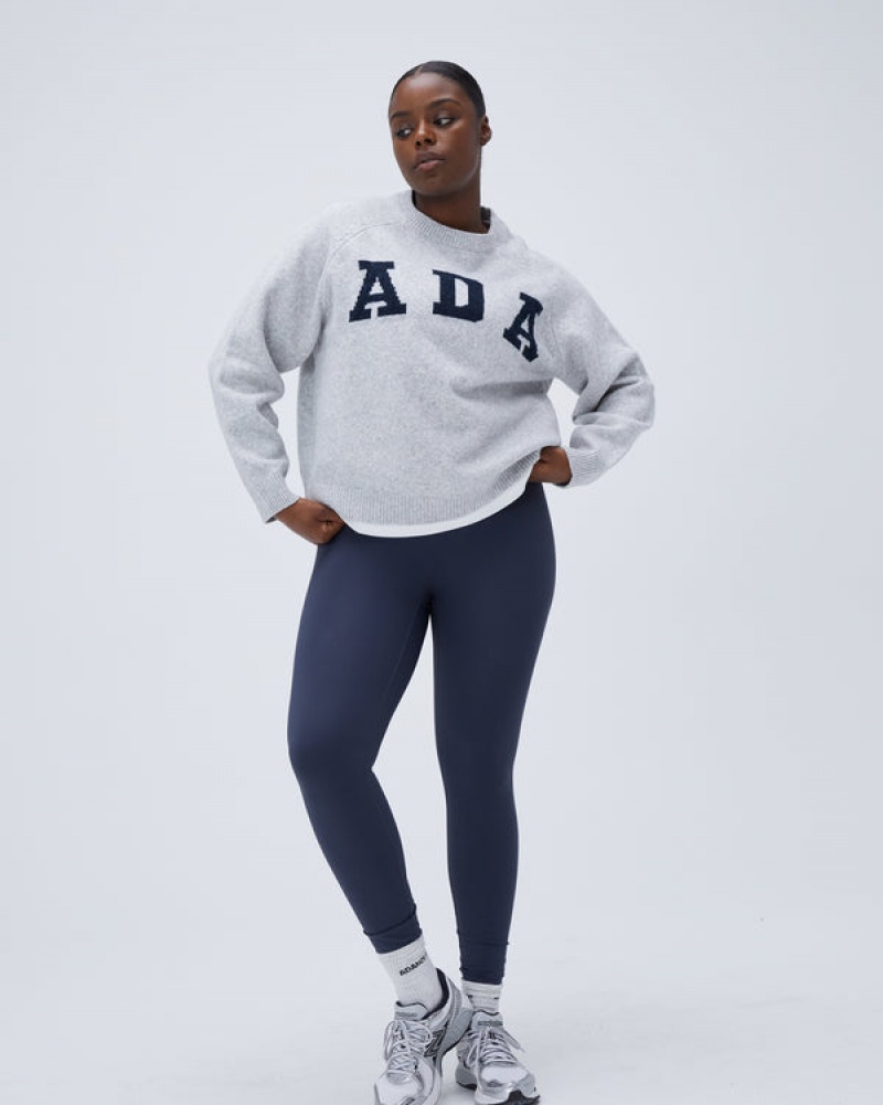 Adanola Oversized Knit Sweatshirt Lysegrå | SN-ADA56510