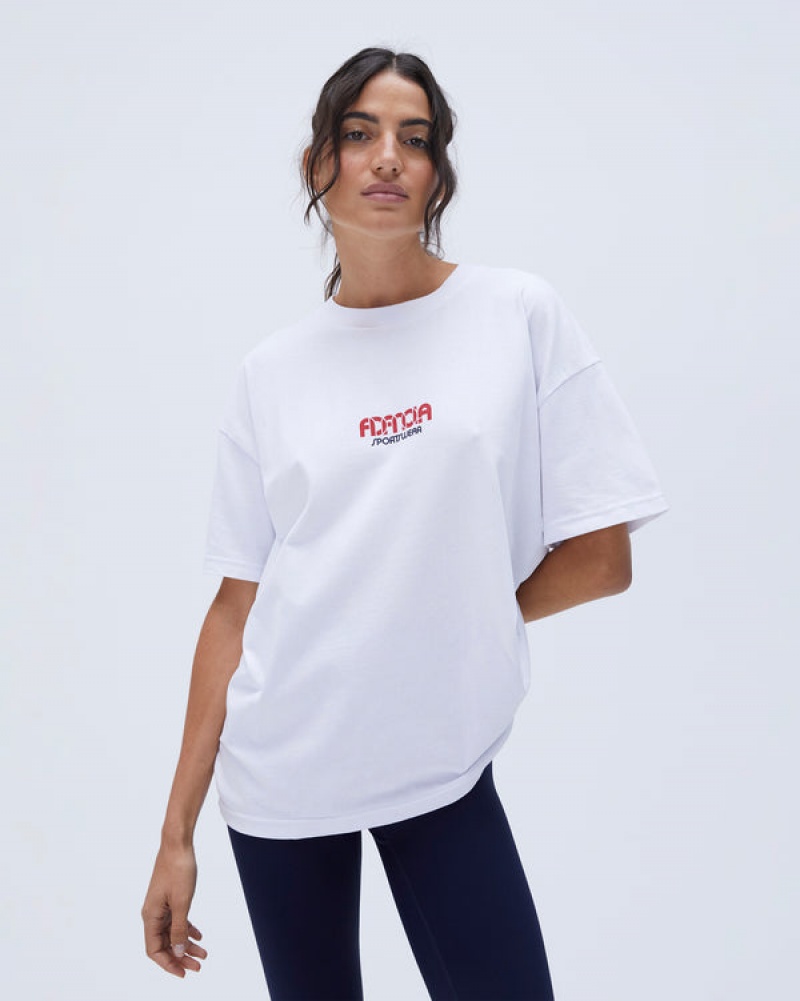 Adanola Sportswear Kort Sleeve Boxy T-shirt Hvide | SN-ADA56489