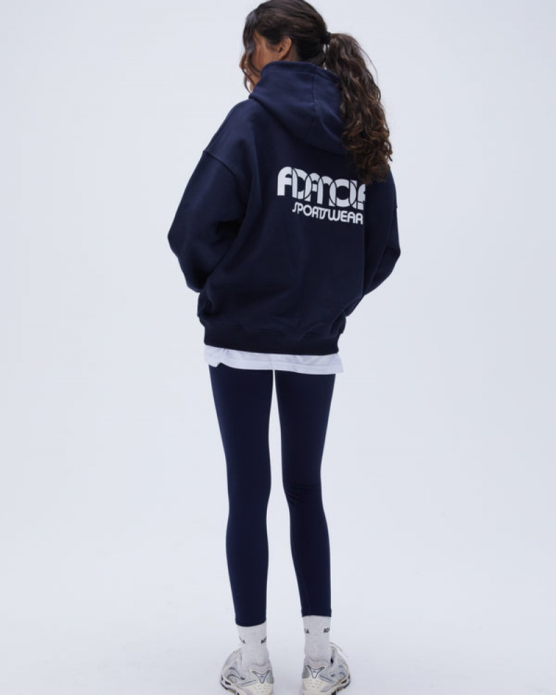 Adanola Sportswear Oversized Hoodie Mørkeblå Blå | SN-ADA56519