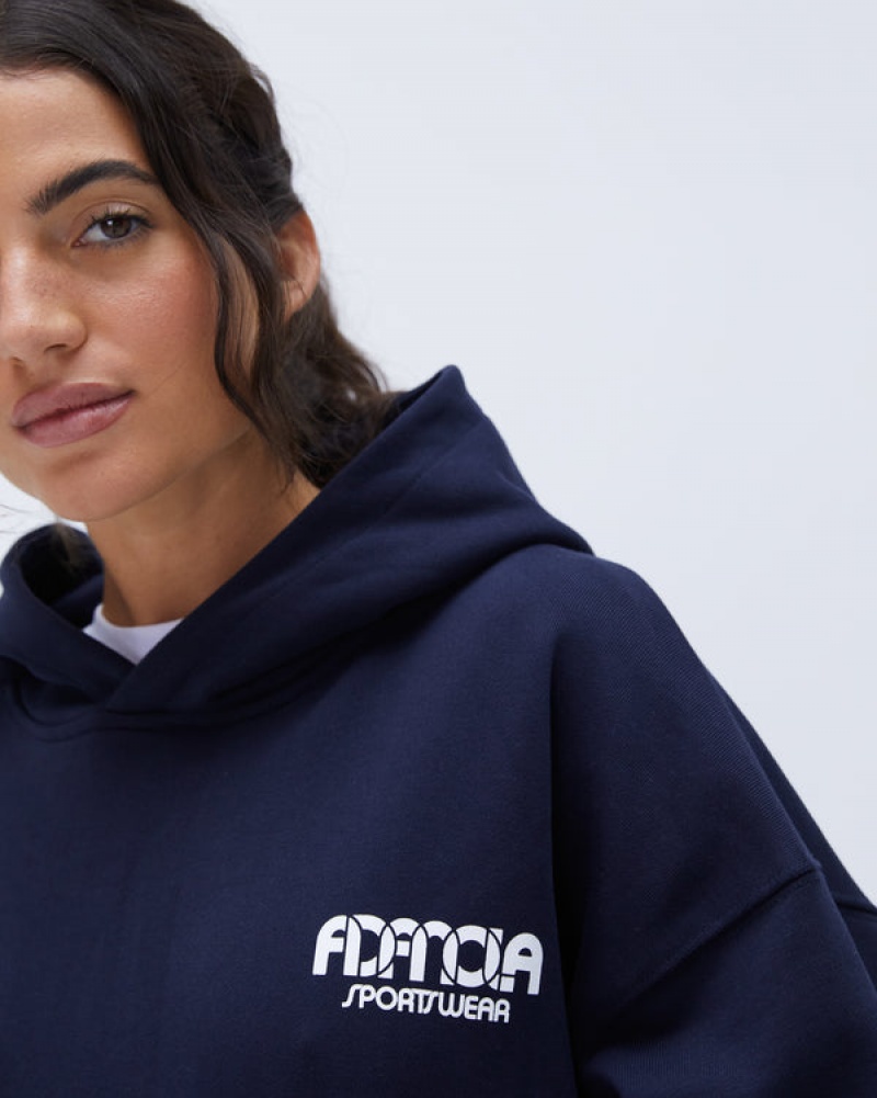 Adanola Sportswear Oversized Hoodie Mørkeblå Blå | SN-ADA56519