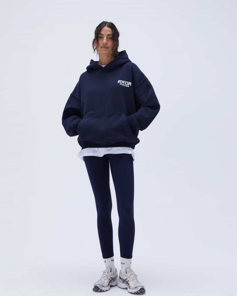 Adanola Sportswear Oversized Hoodie Mørkeblå Blå | SN-ADA56519