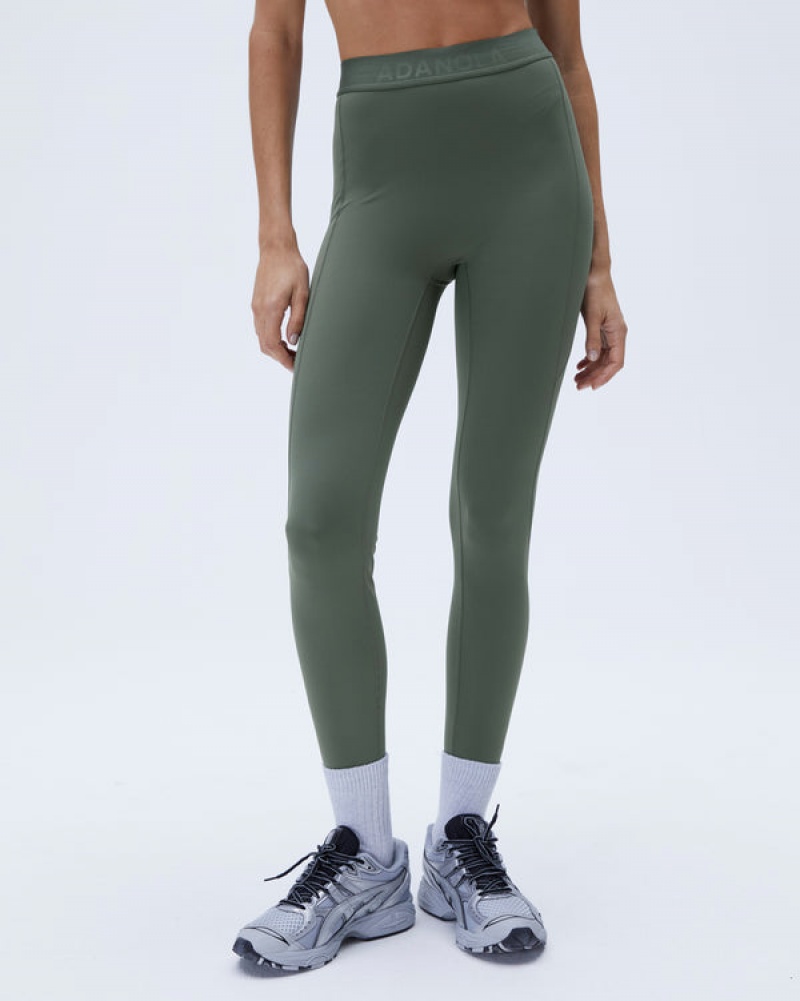 Adanola Ultimate Branded Pocket Leggings Khaki Grøn | SN-ADA56423