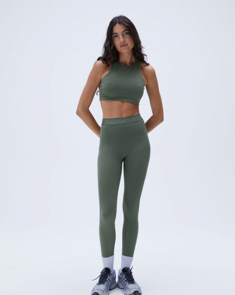 Adanola Ultimate Branded Pocket Leggings Khaki Grøn | SN-ADA56423