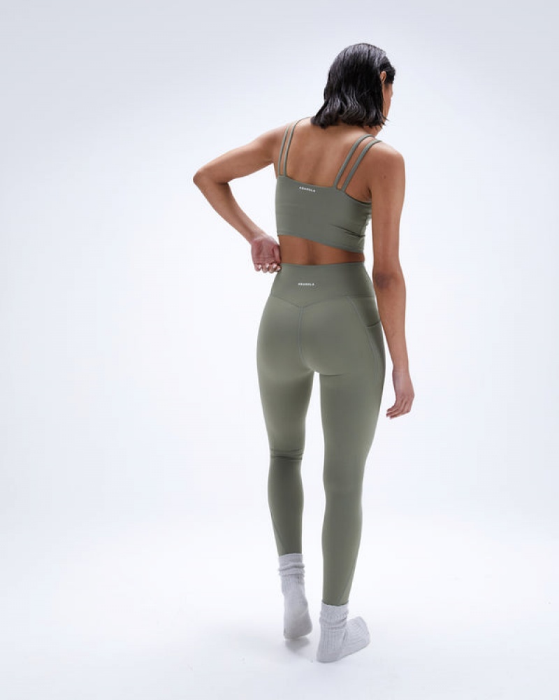 Adanola Ultimate Pocket Leggings Olivengrøn Grøn | SN-ADA56432