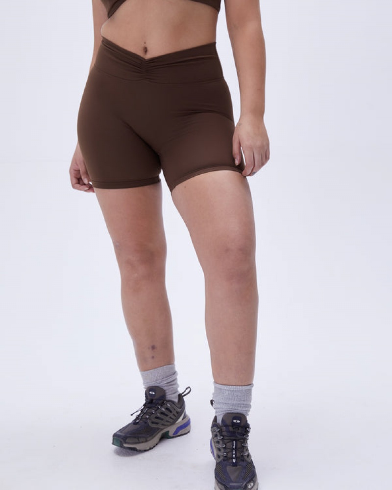 Adanola Ultimate Ruched Crop Shorts Chokolade Brune | SN-ADA56603