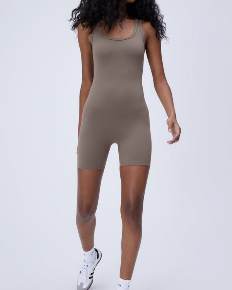 Adanola Ultimate Scoop Neck Uden Ærmer Romper Brune | SN-ADA56642