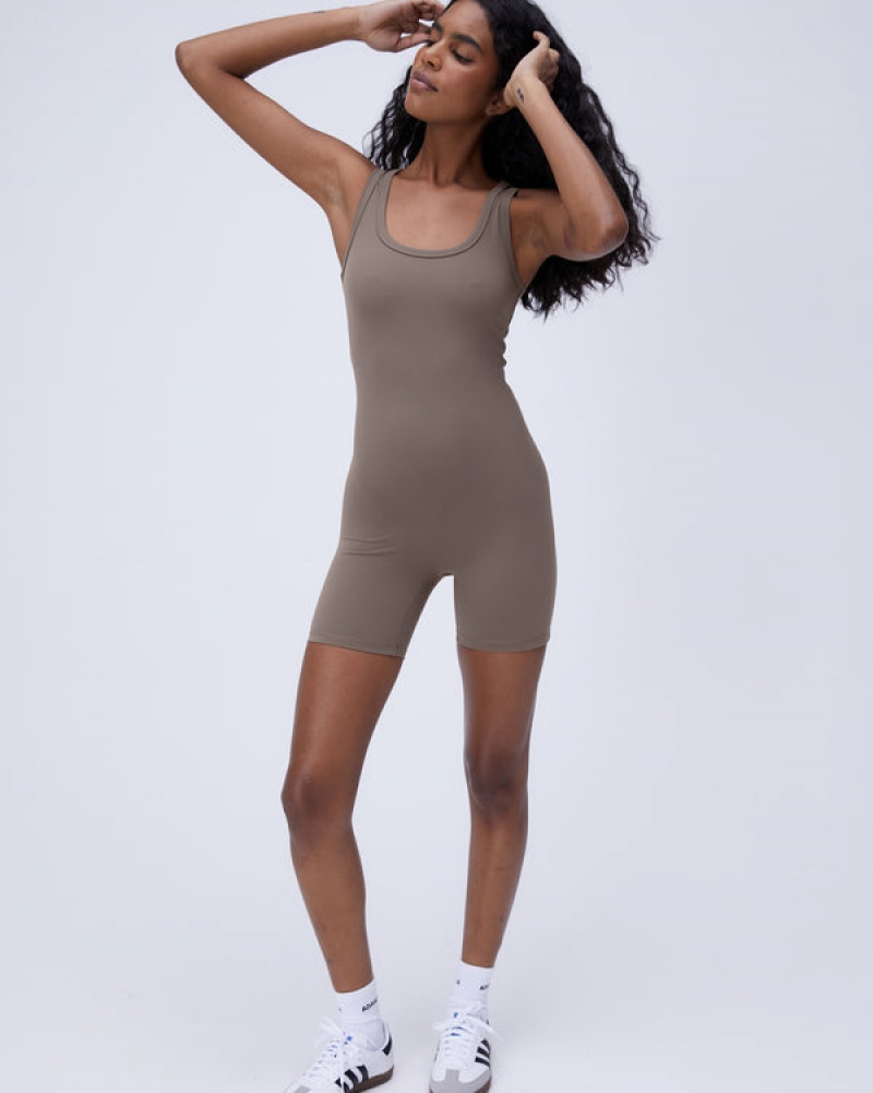 Adanola Ultimate Scoop Neck Uden Ærmer Romper Brune | SN-ADA56642