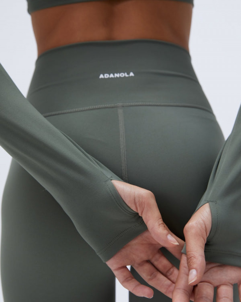 Adanola Ultimate Wrap Over Leggings Khaki Grøn | SN-ADA56424