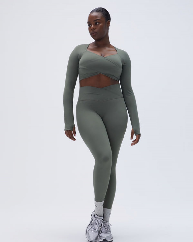 Adanola Ultimate Wrap Over Leggings Khaki Grøn | SN-ADA56424