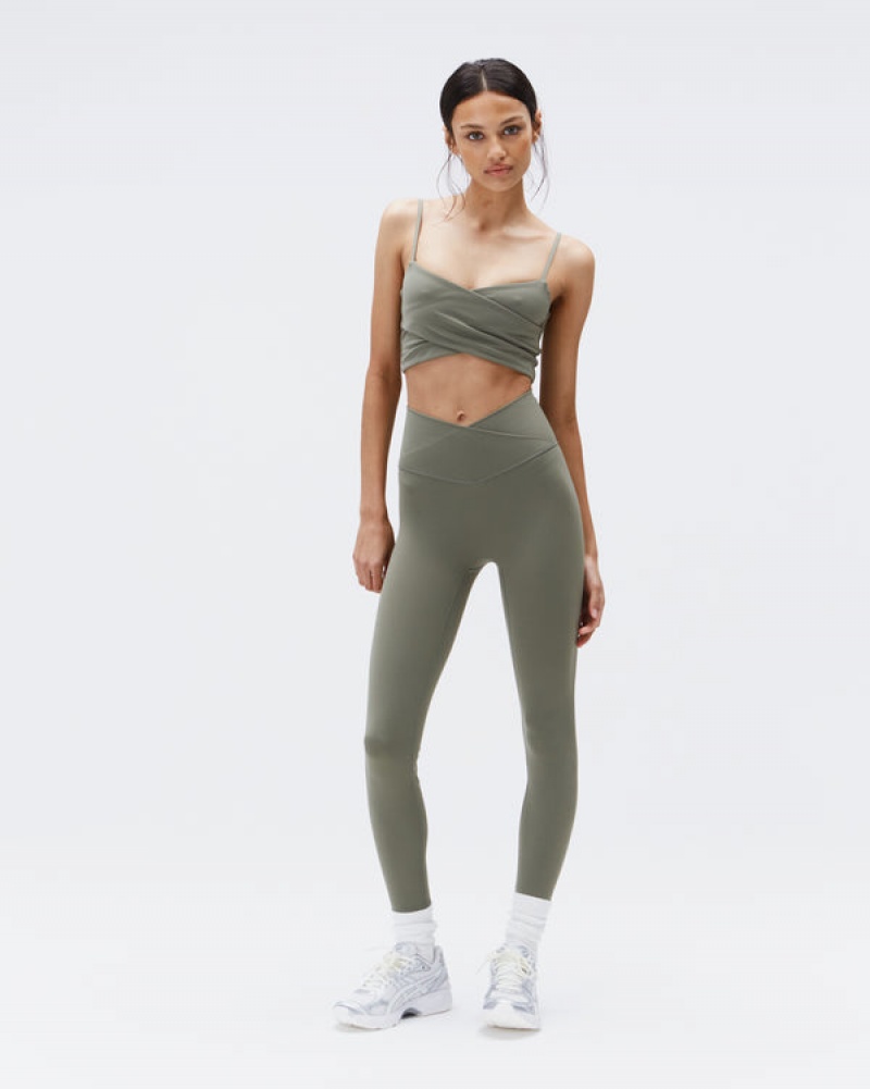 Adanola Ultimate Wrap Over Leggings Olivengrøn Grøn | SN-ADA56428