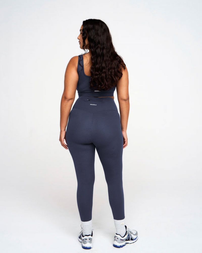 Adanola Ultimate Zip Pocket Leggings Blå | SN-ADA56421