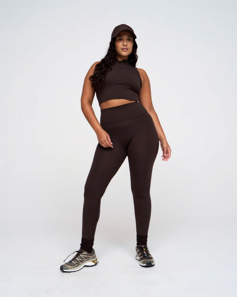 Adanola Ultimate Zip Pocket Leggings Kaffe | SN-ADA56422