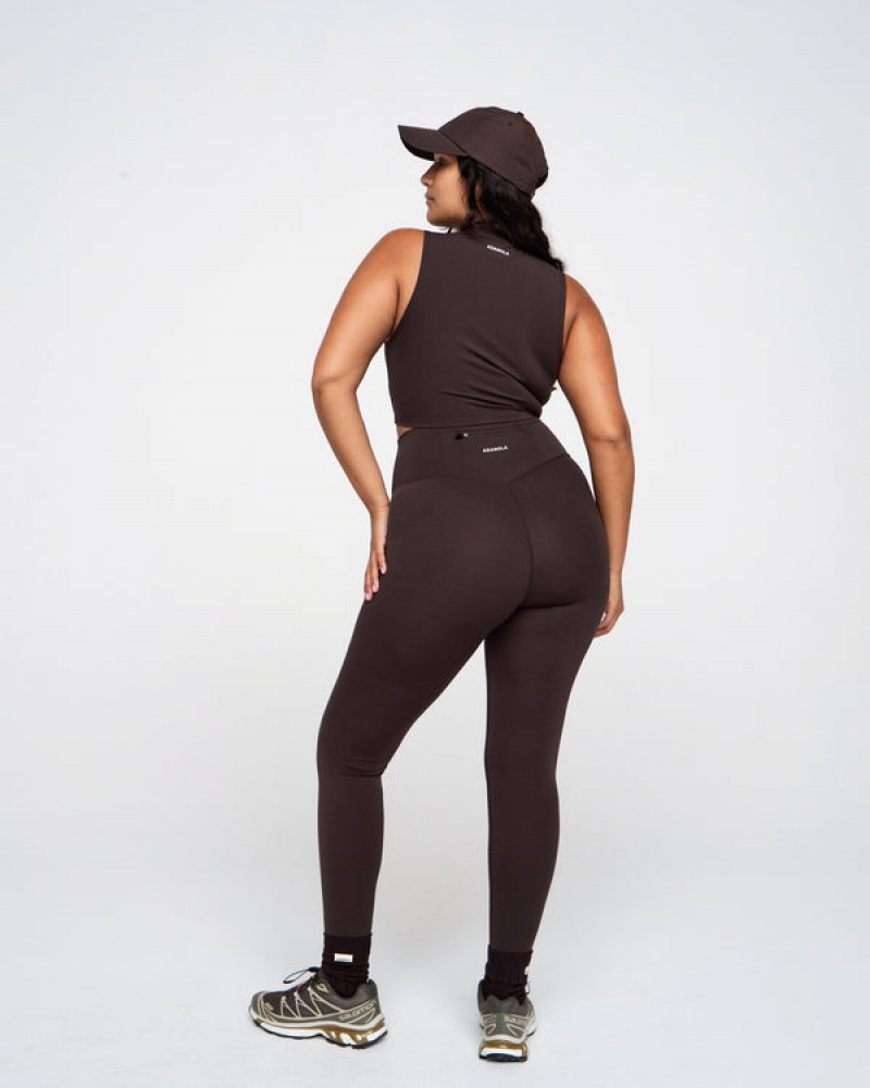 Adanola Ultimate Zip Pocket Leggings Kaffe | SN-ADA56422