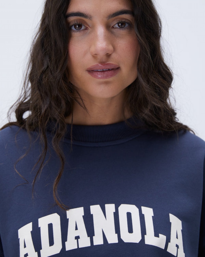 Adanola Varsity Oversized Sweatshirt Blå | SN-ADA56514