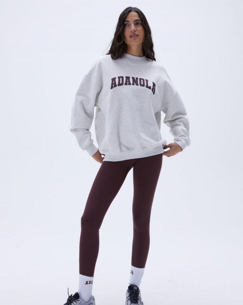 Adanola Varsity Oversized Sweatshirt Grå Bordeaux | SN-ADA56529