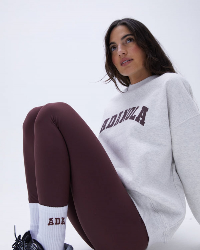 Adanola Varsity Oversized Sweatshirt Grå Bordeaux | SN-ADA56529