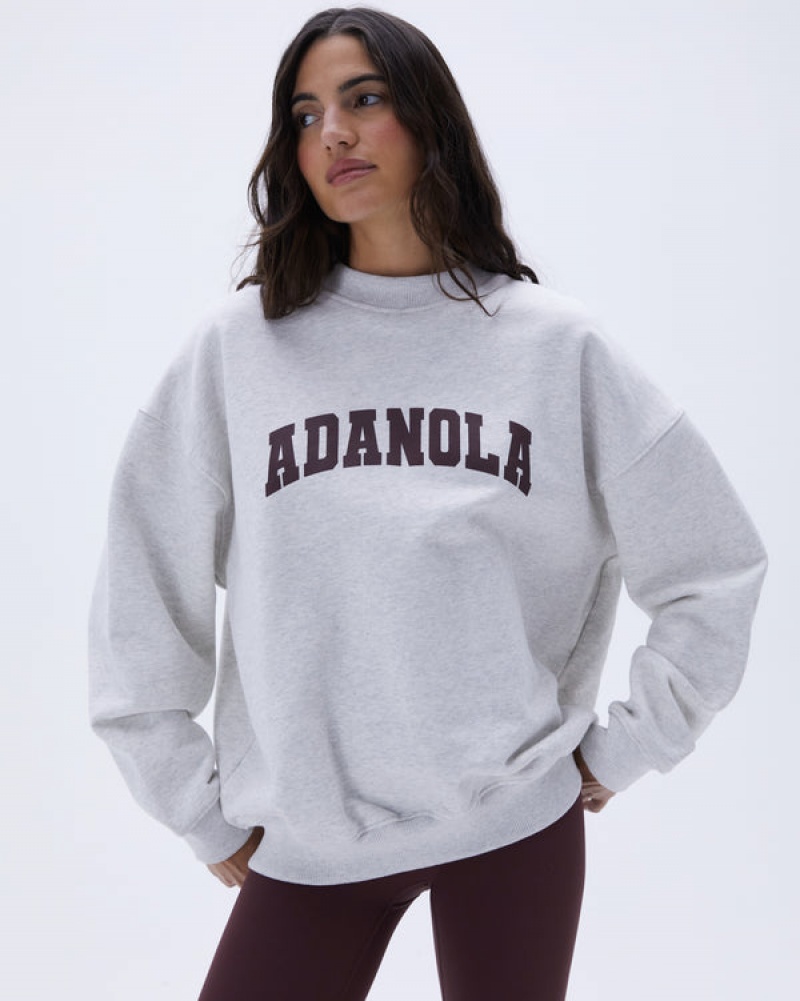 Adanola Varsity Oversized Sweatshirt Grå Bordeaux | SN-ADA56529