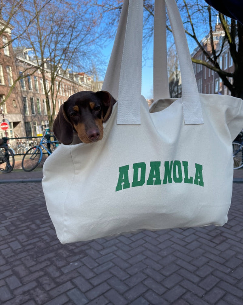 Adanola Varsity Tote Bag Hvide Grøn | SN-ADA56675