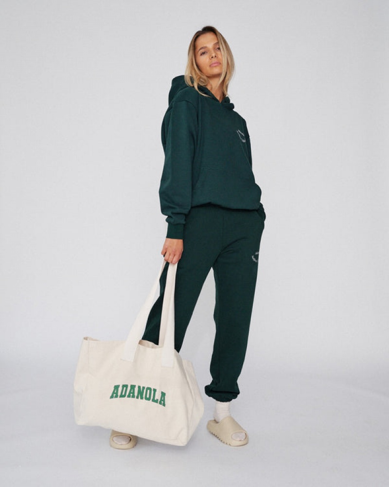 Adanola Varsity Tote Bag Hvide Grøn | SN-ADA56675